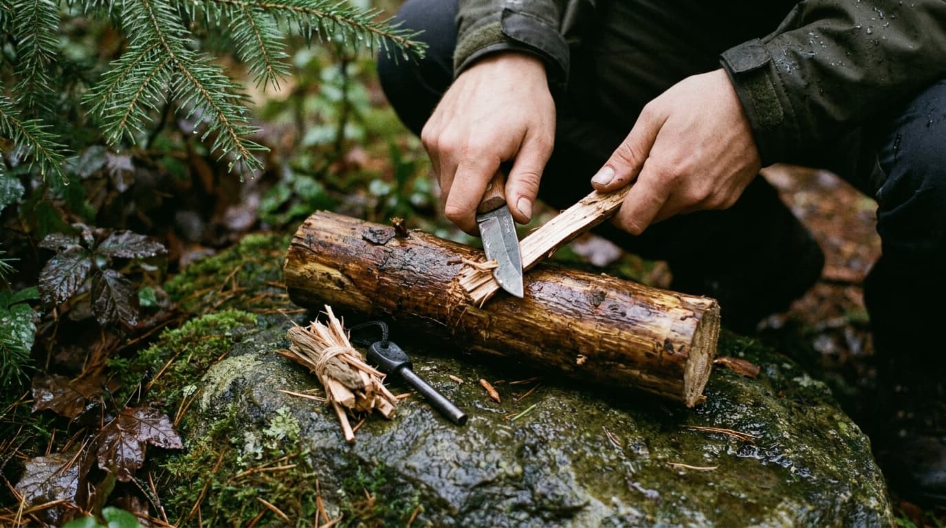 How to Start a Fire With Wet Wood After Rain, Even When It's Soaked