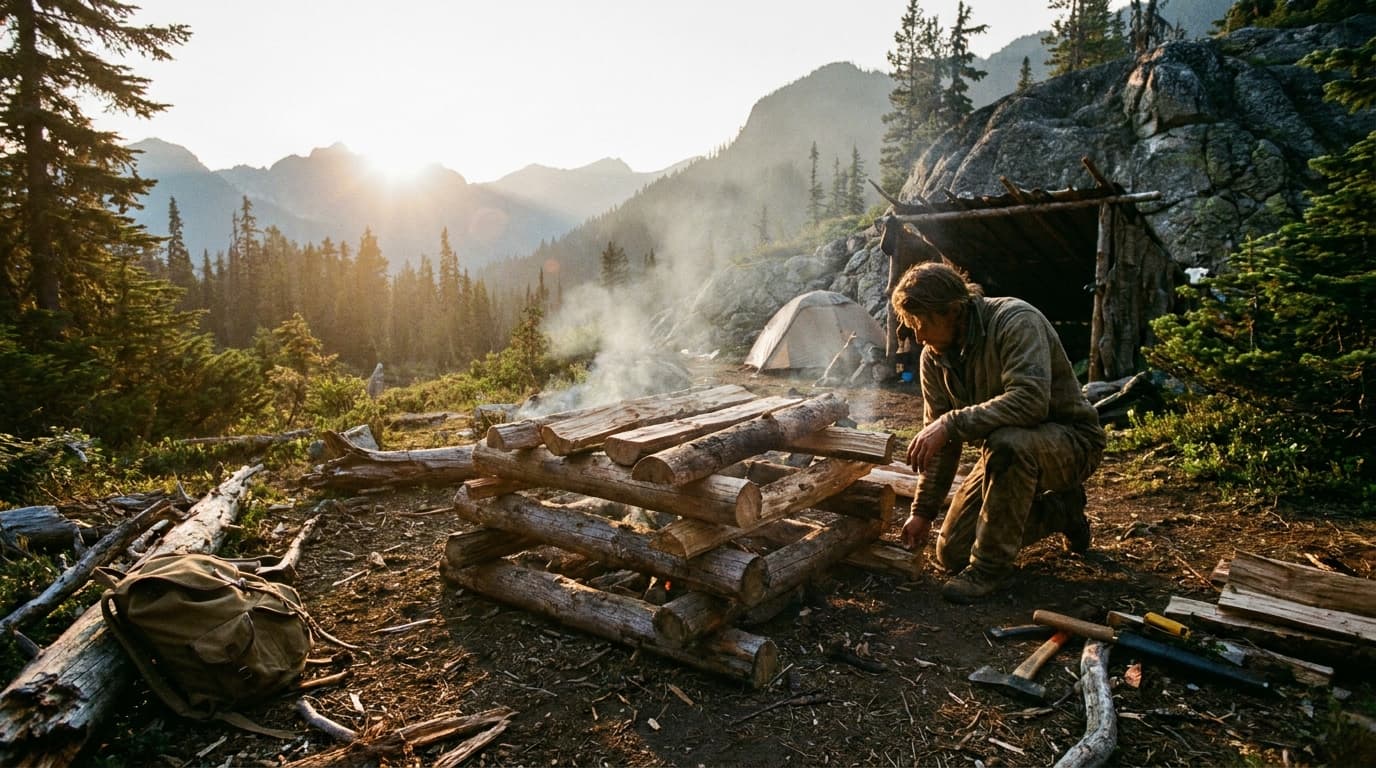 How to Build a Fire That Lasts All Night Without Tending It